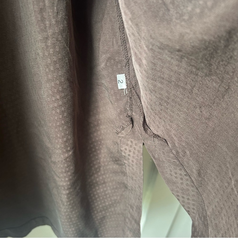 Vintage Eileen Fisher Women's Blouse 100% Silk Brown Single Button Small Medium - Picture 8 of 8
